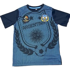 Copa America USA 2016 Blue Striped Argentina Soccer Jersey/Shirt - Large
